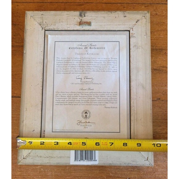 Thomas Kinkade "A Perfect Yellow Rose"  10" x 12" Framed Signed Authenticity - Picture 7 of 7